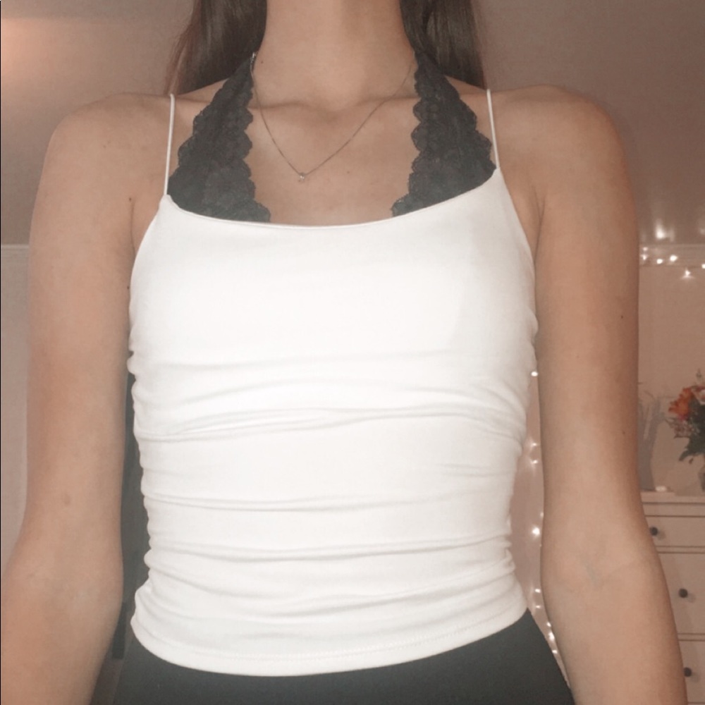 White spaghetti strap tank